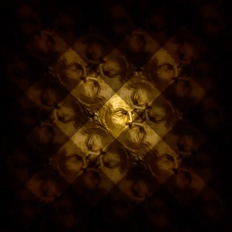 Golden kaleidoscope pattern