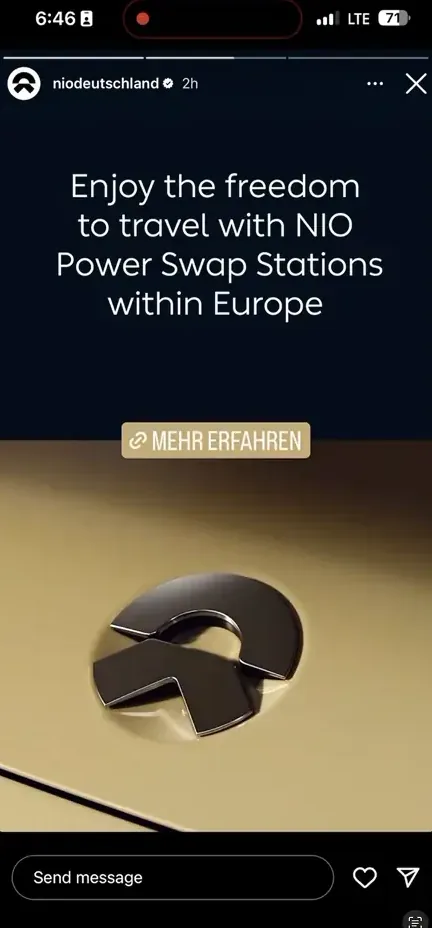 Phone story for NIO power swap stations