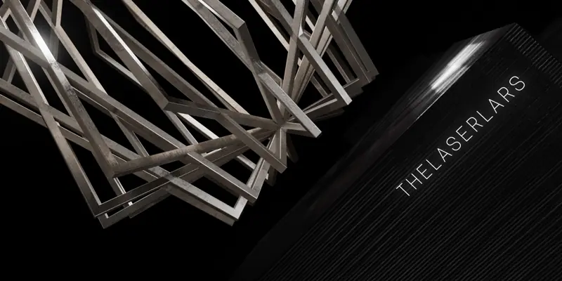 Chrome lines with the THELASERLARS logo